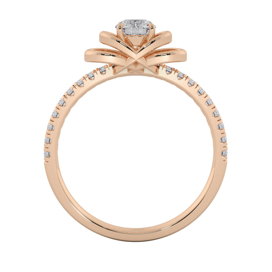 Flower Folds Solitaire Ring