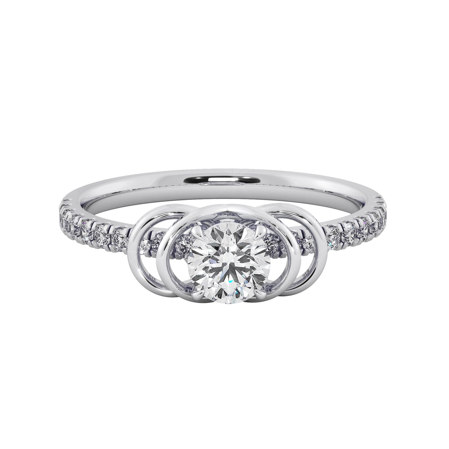 Flower Folds Solitaire Ring