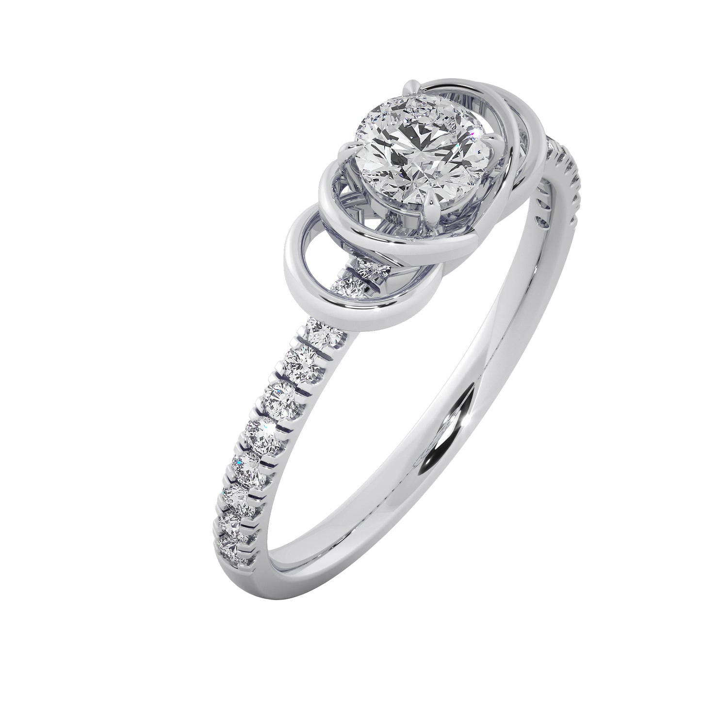 Flower Folds Solitaire Ring