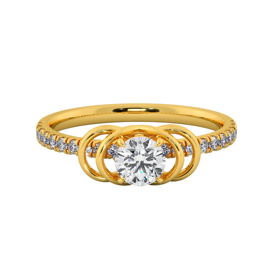 Flower Folds Solitaire Ring