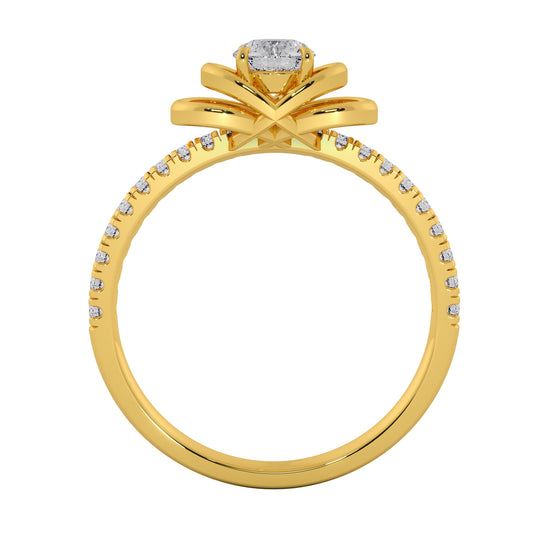 Flower Folds Solitaire Ring