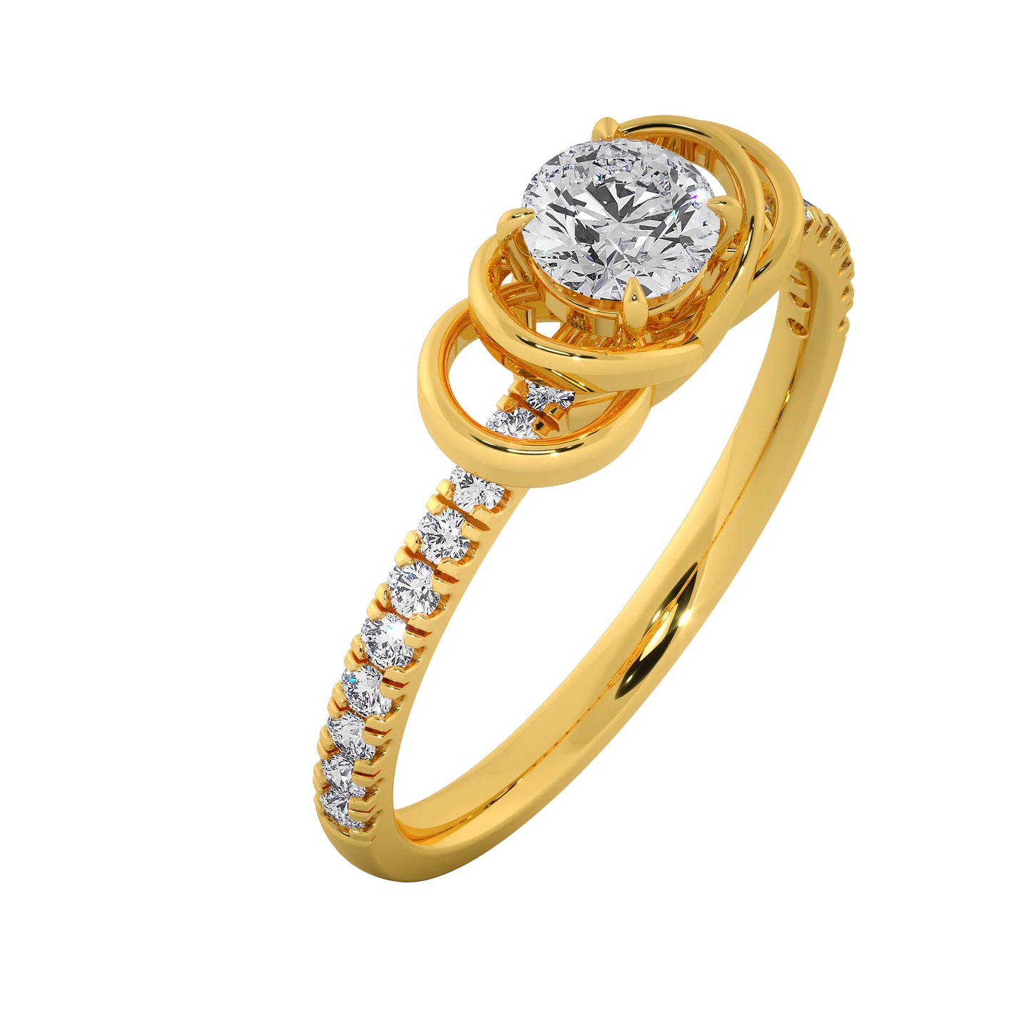 Flower Folds Solitaire Ring