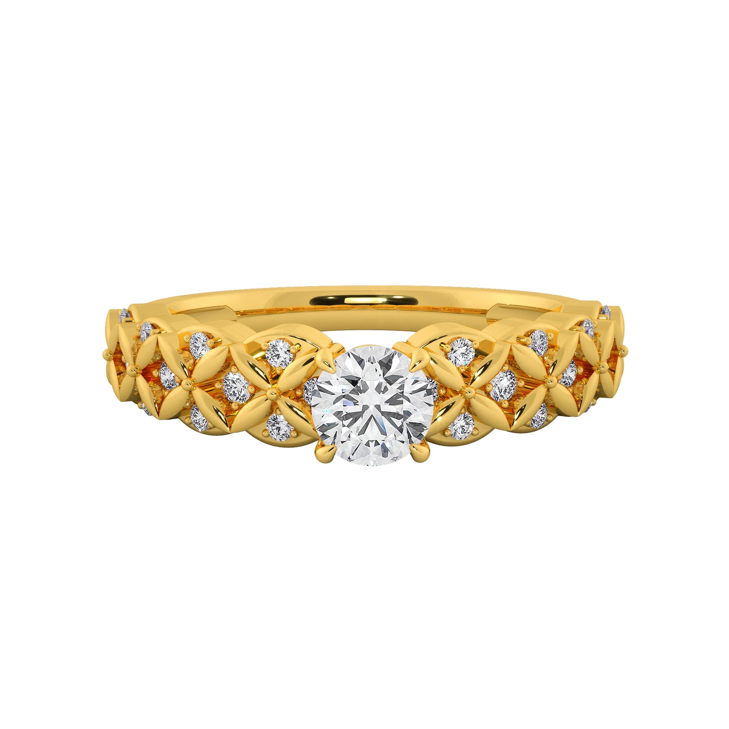 Flower Empire Solitaire Ring