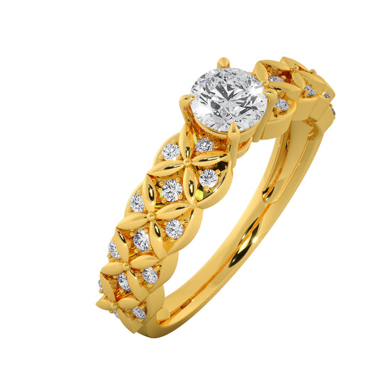 Flower Empire Solitaire Ring