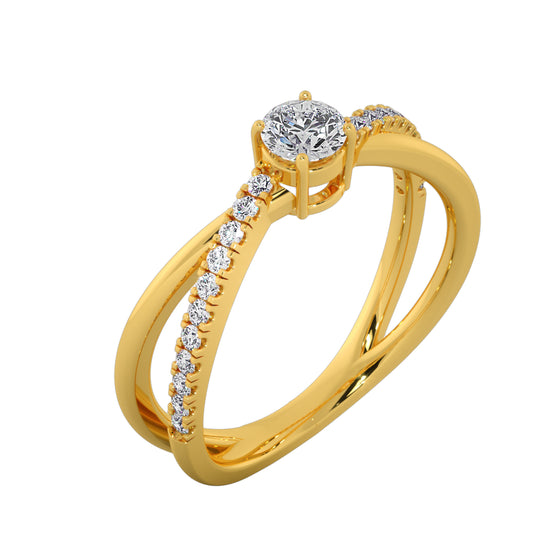 Double Banded Solitaire Ring