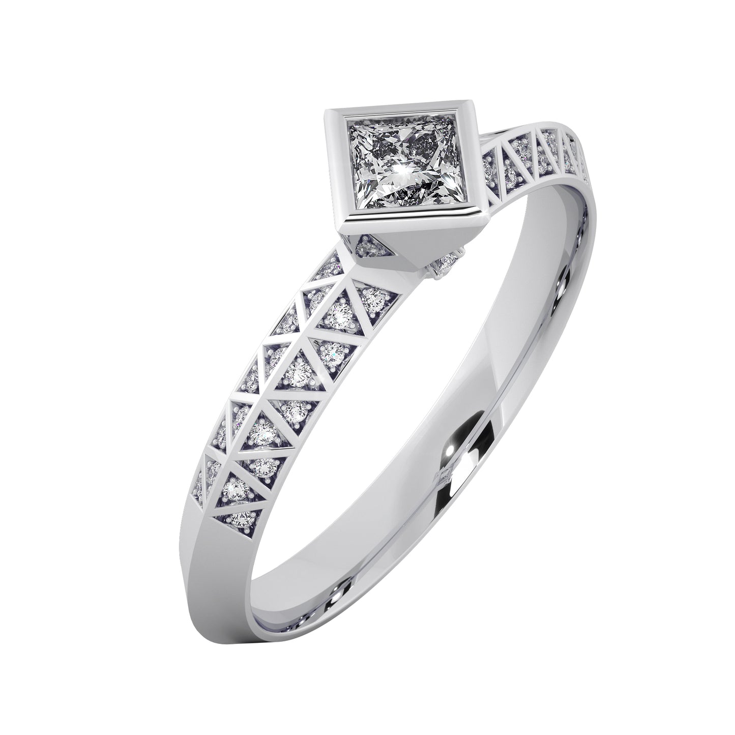 Trisqua Solitaire Ring