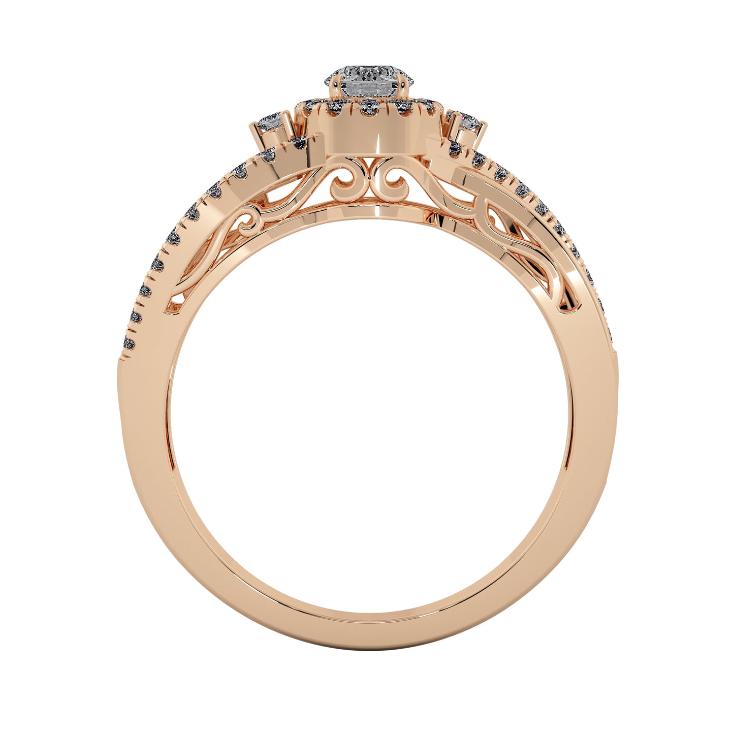 Diamond River Solitaire Ring