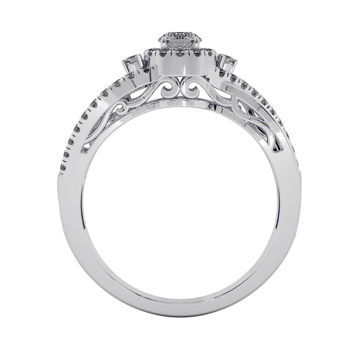 Diamond River Solitaire Ring