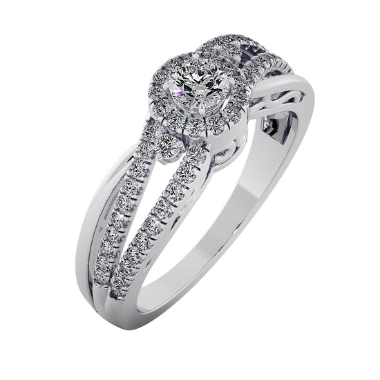 Diamond River Solitaire Ring