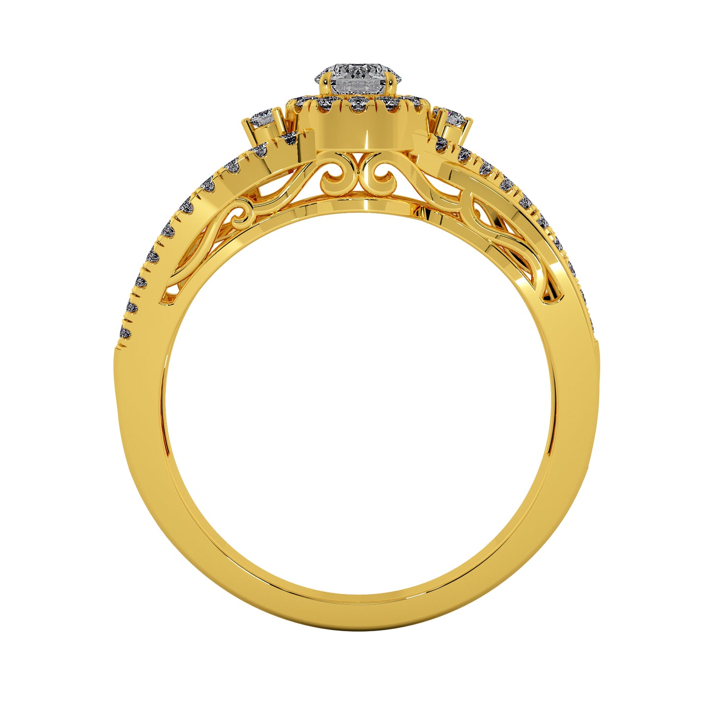 Diamond River Solitaire Ring