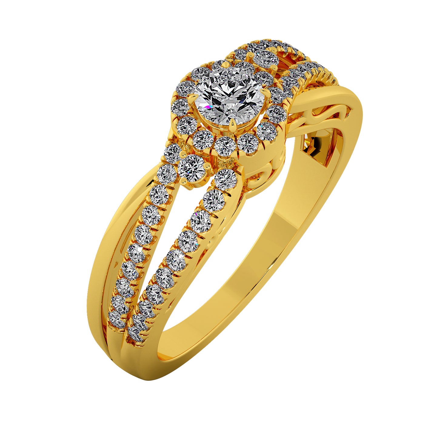 Diamond River Solitaire Ring