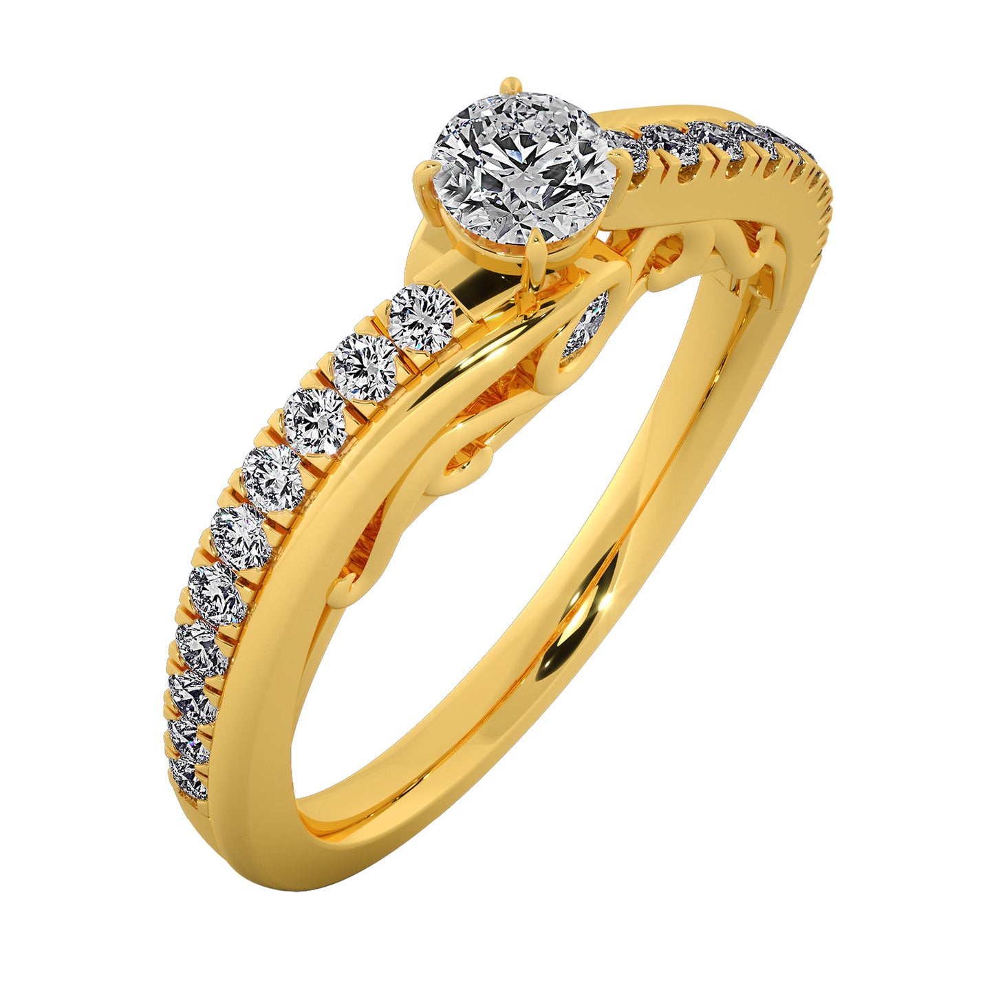 Diamond Drops Solitaire Ring