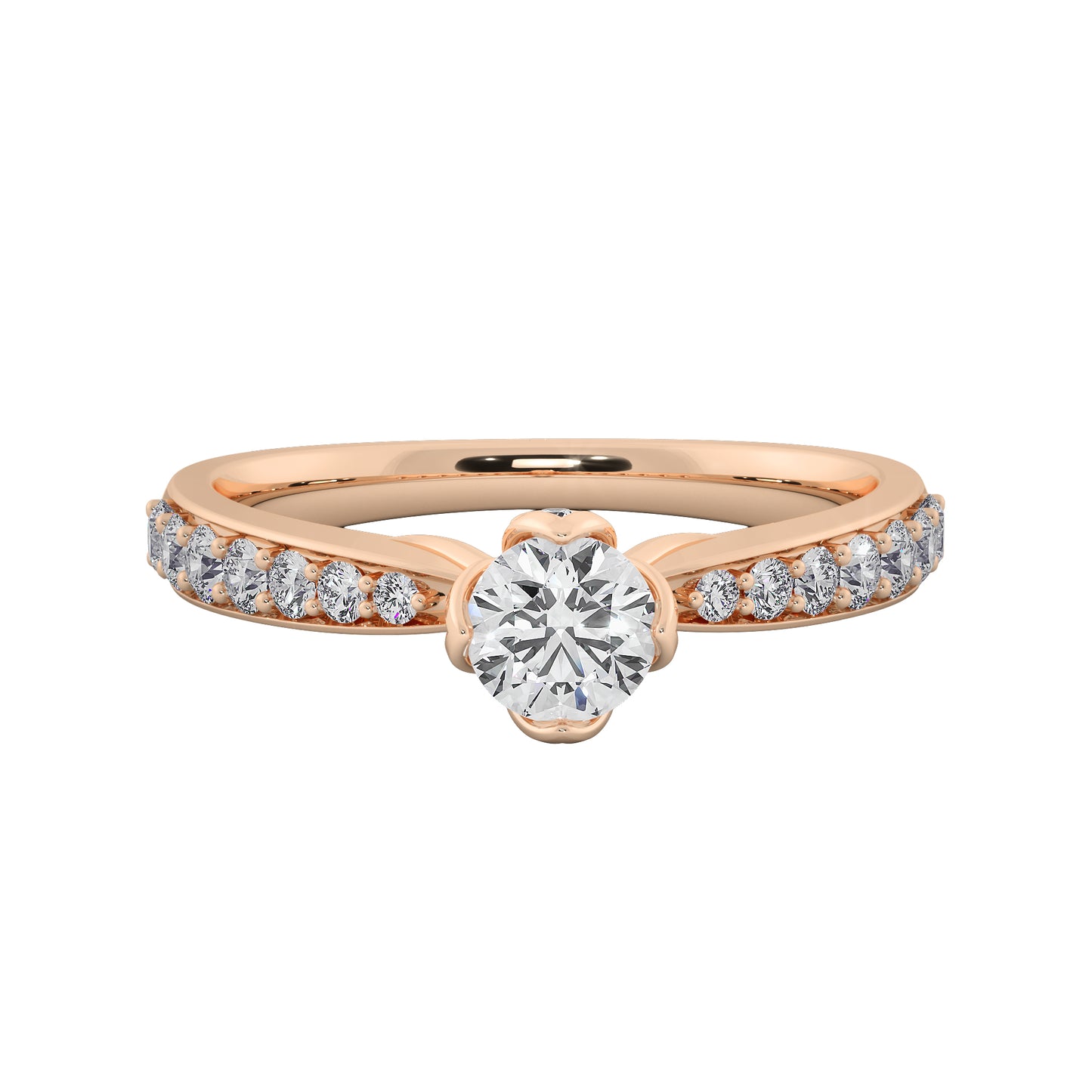 Blooming Bud Solitaire Ring