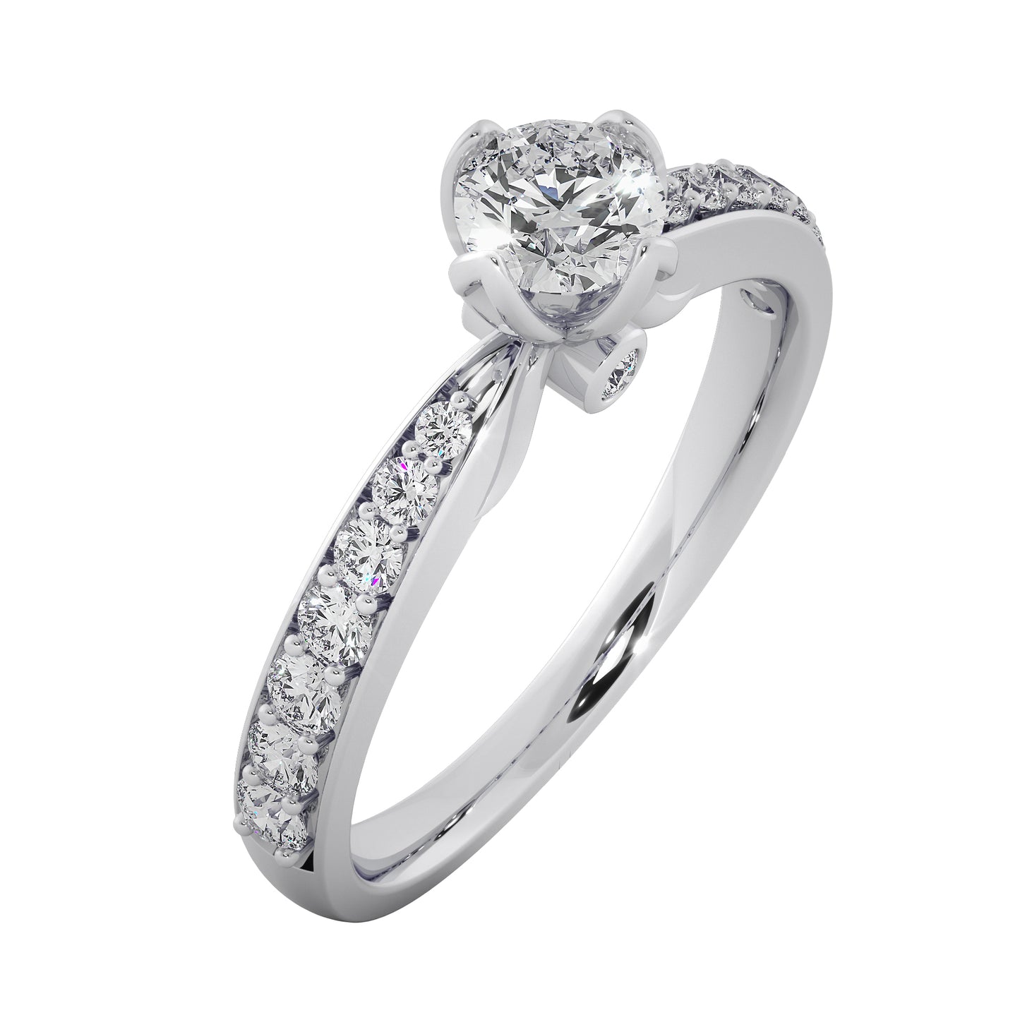 Blooming Bud Solitaire Ring