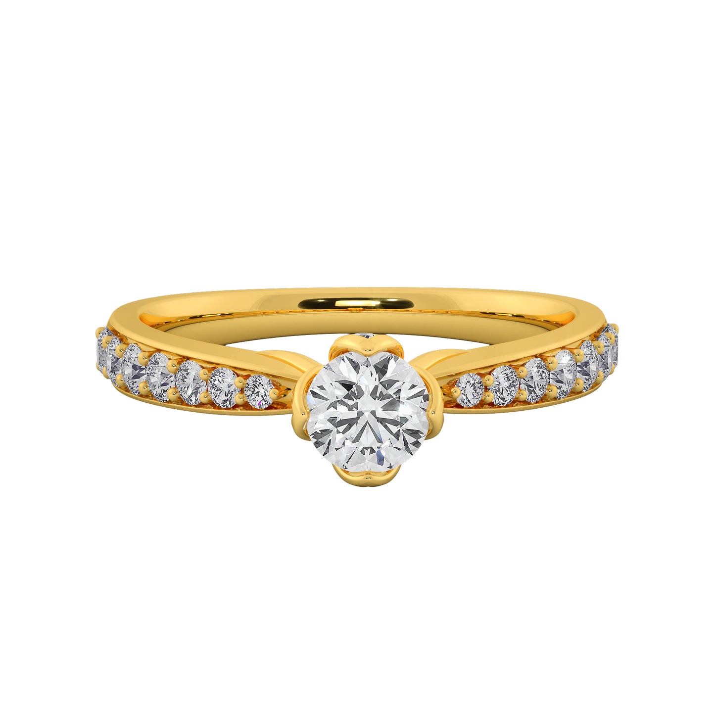 Blooming Bud Solitaire Ring