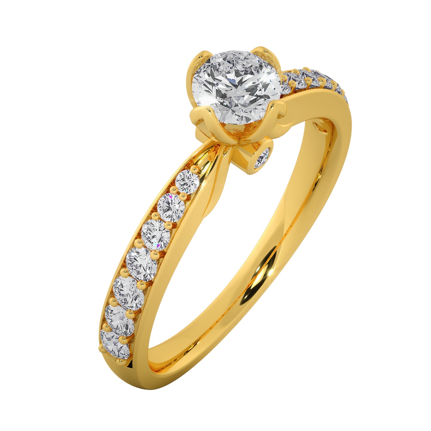 Blooming Bud Solitaire Ring