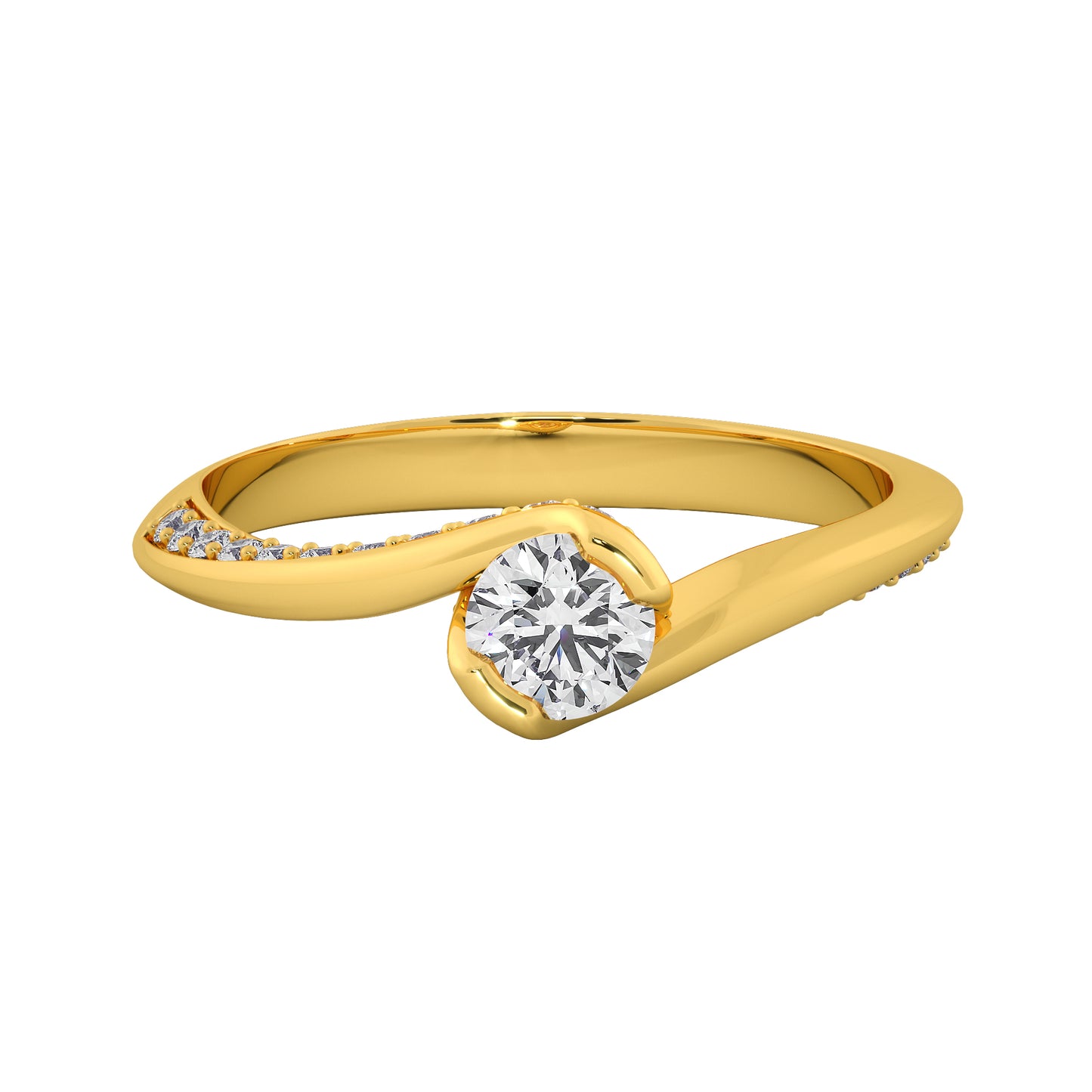 Snaky Charm Solitaire Ring