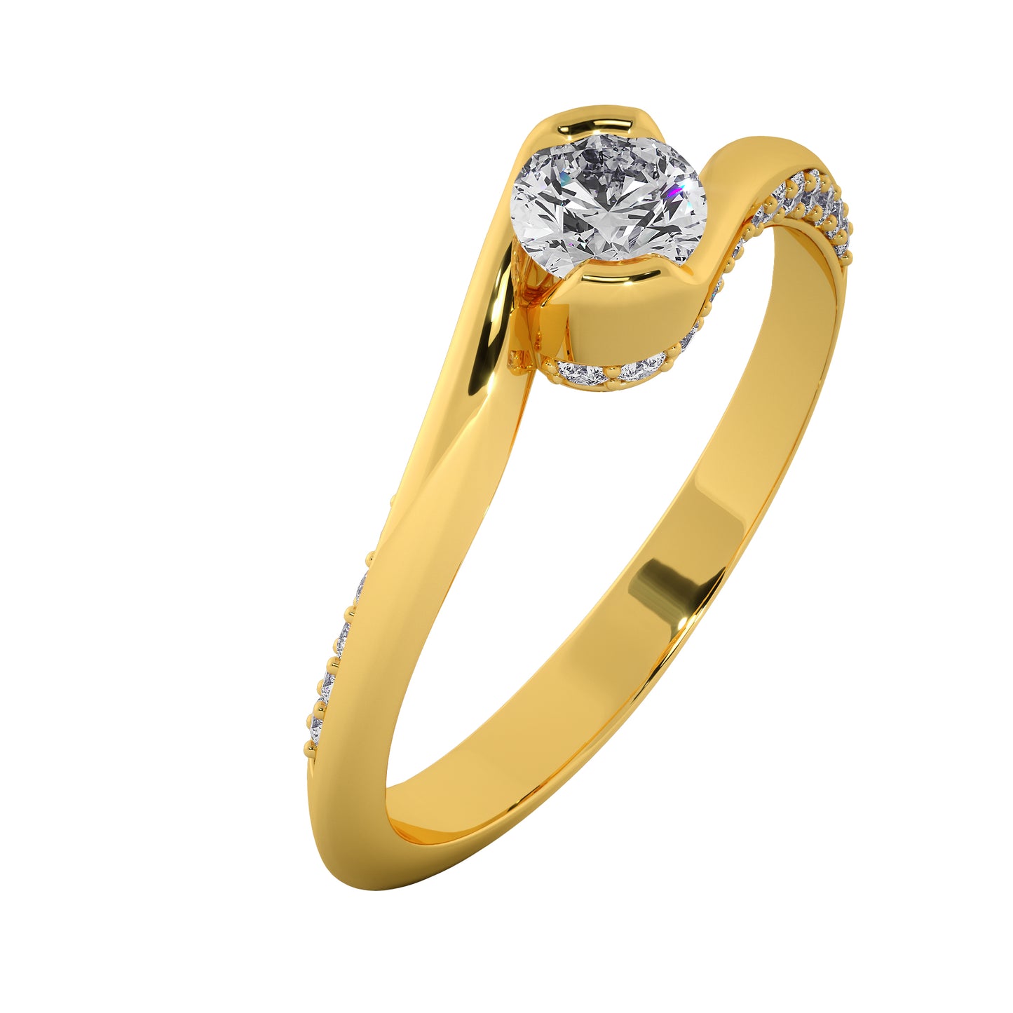 Snaky Charm Solitaire Ring