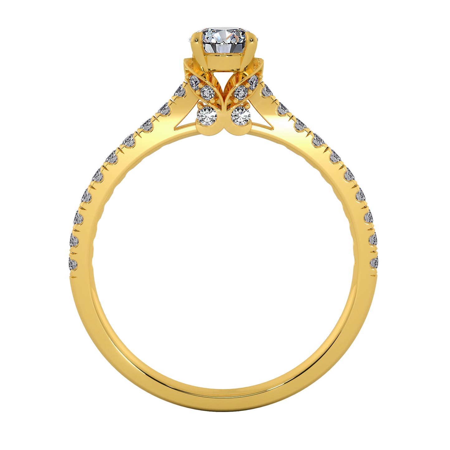 Butterfly Gaze Solitaire Ring