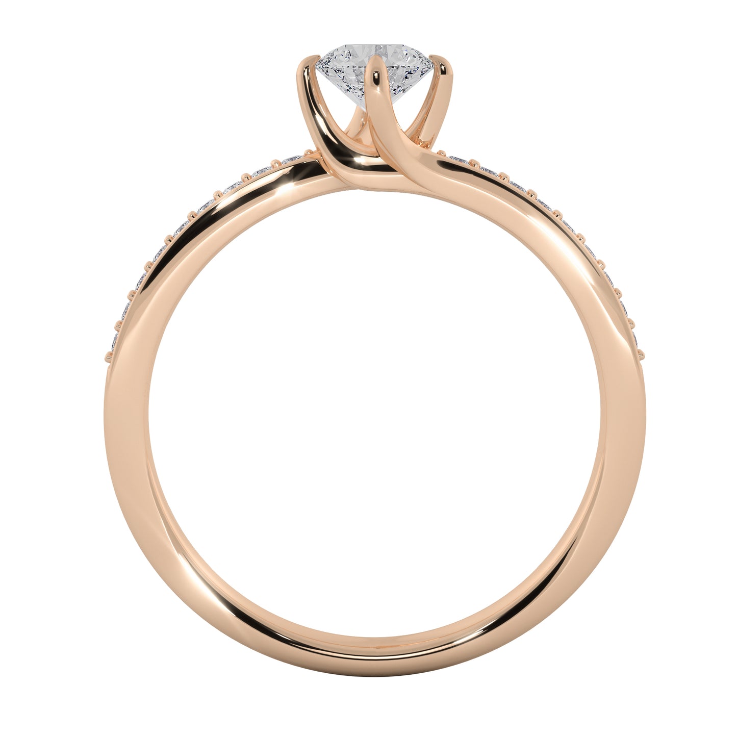 Moon Glow Solitaire Ring