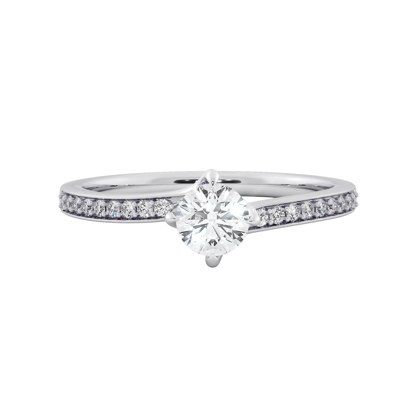 Moon Glow Solitaire Ring