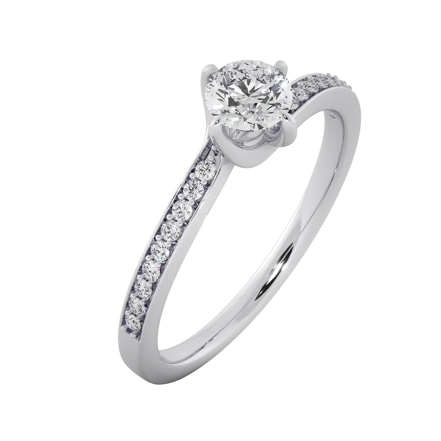 Moon Glow Solitaire Ring