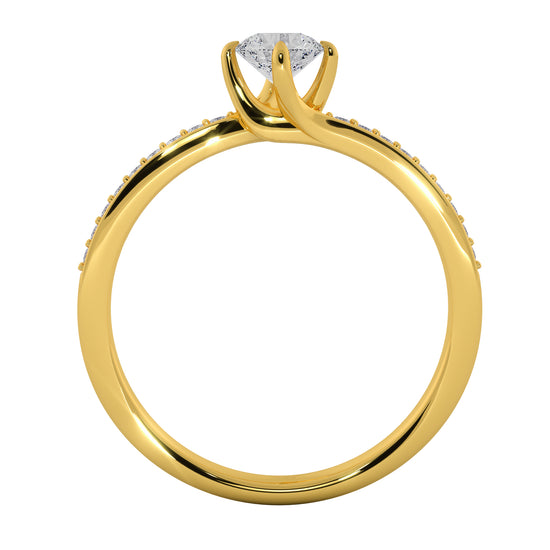 Moon Glow Solitaire Ring