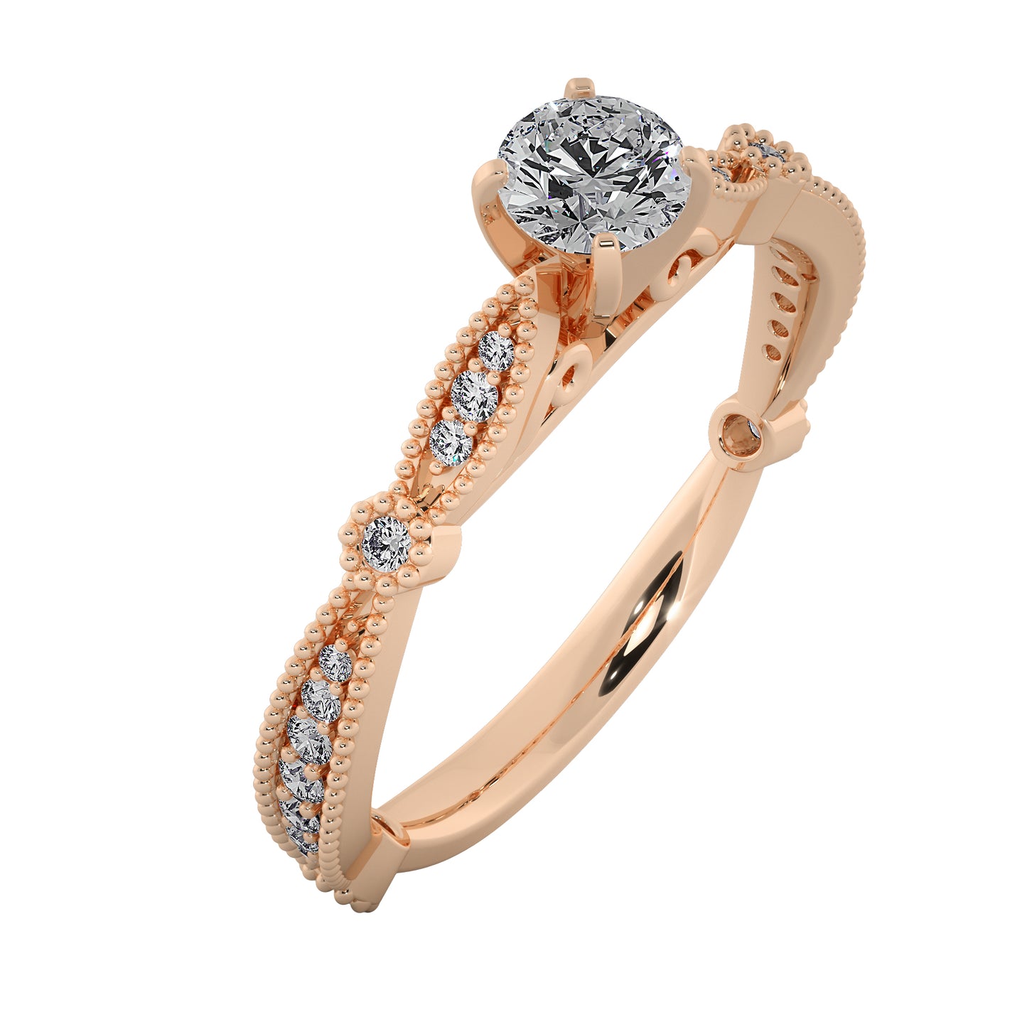 Golden Weaves Solitaire Ring