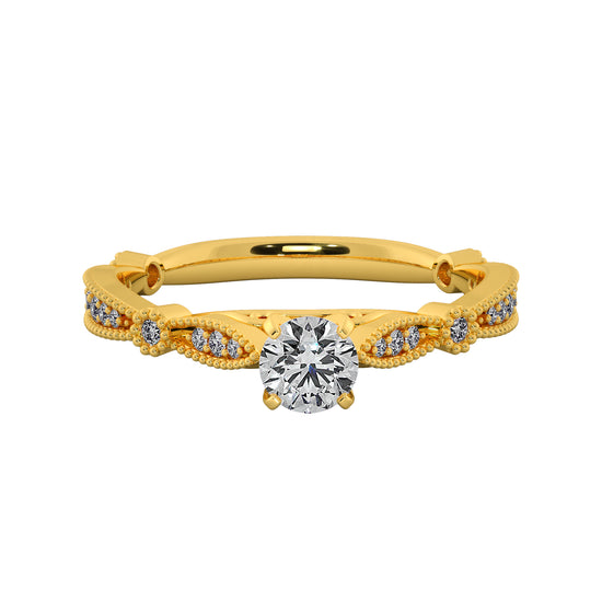 Golden Weaves Solitaire Ring