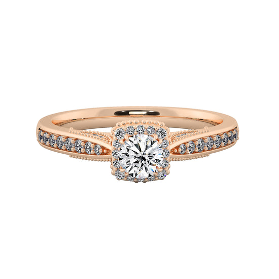 Gold Box Solitaire Ring