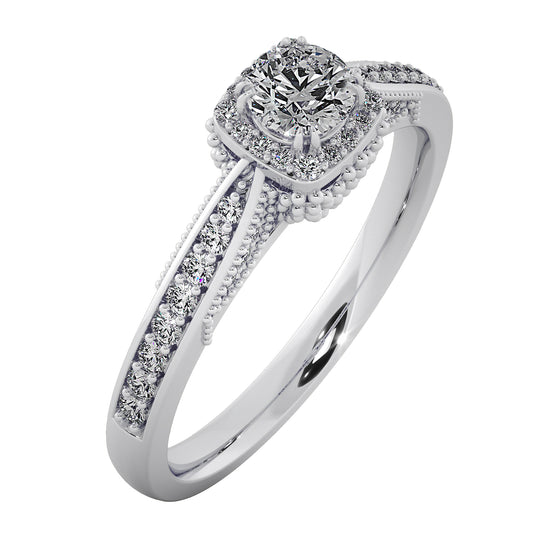 Gold Box Solitaire Ring