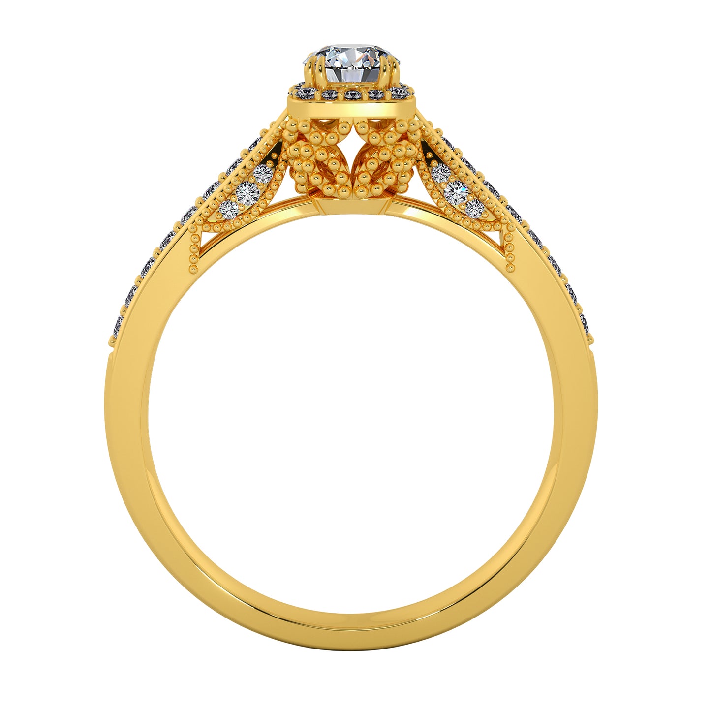 Gold Box Solitaire Ring