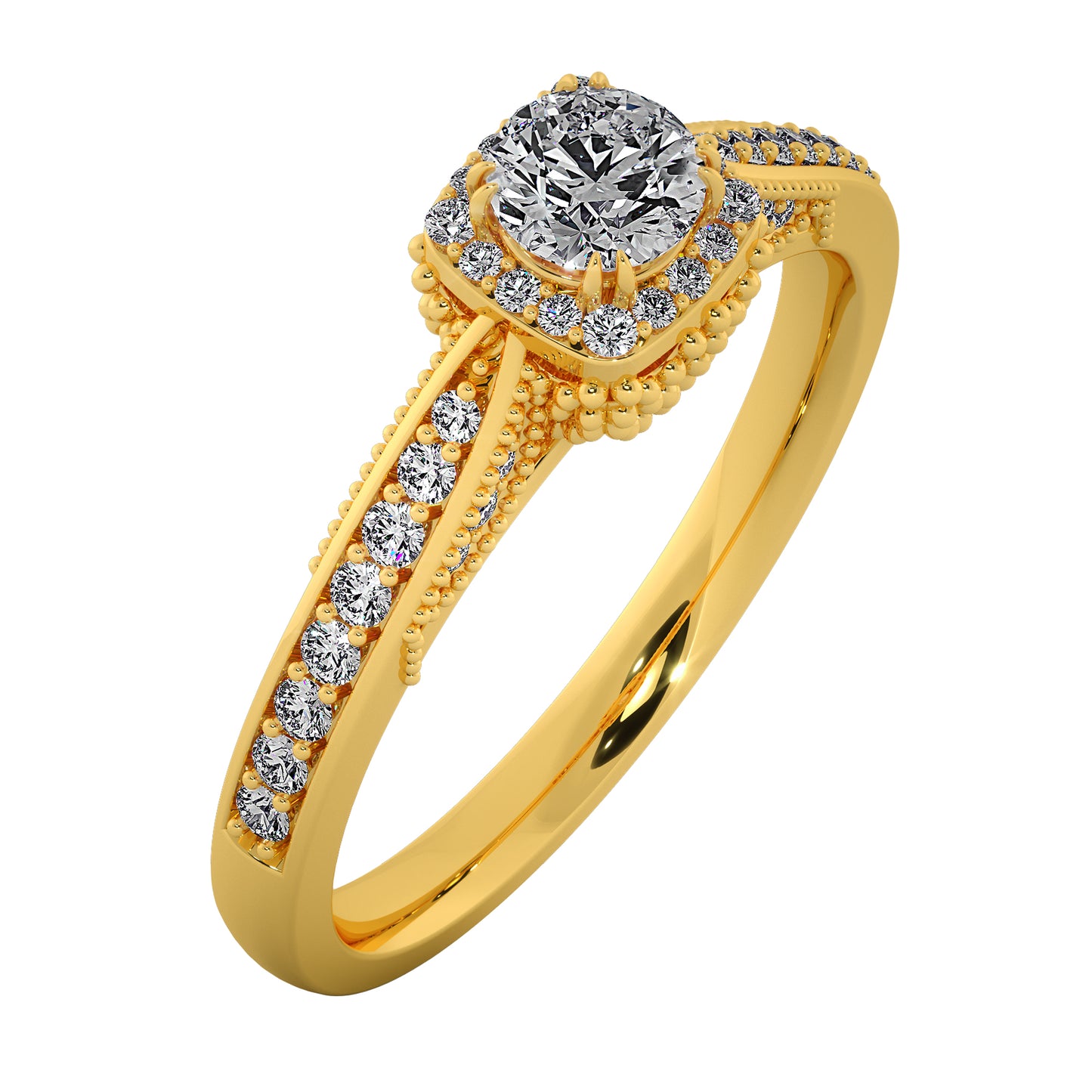 Gold Box Solitaire Ring