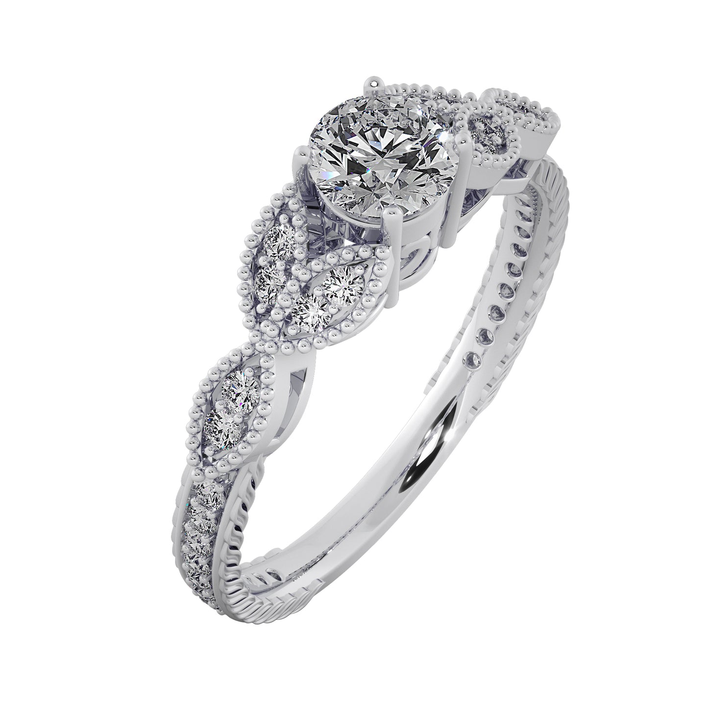 Leafy Dreams Solitaire Ring