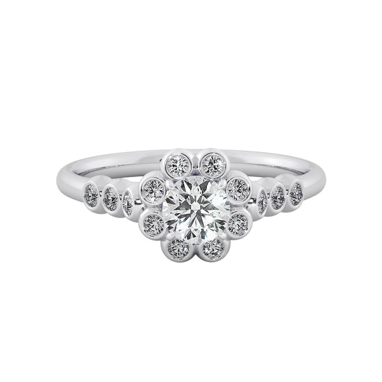 Flower Boom Solitaire Ring