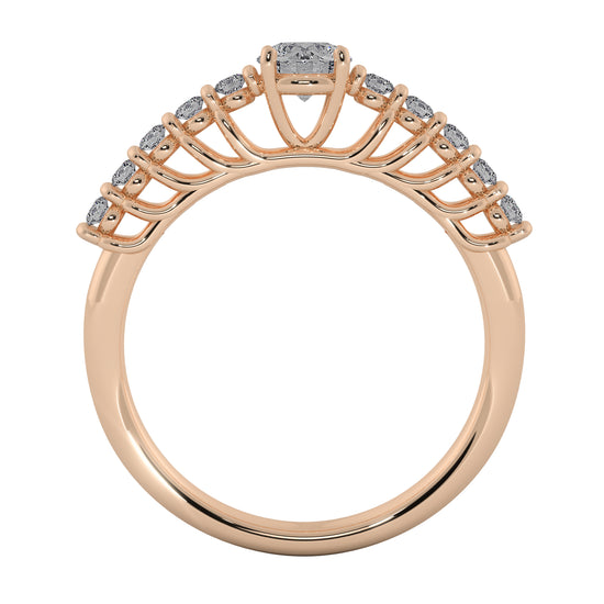 Diamond Ridges Solitaire Ring