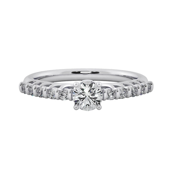 Diamond Ridges Solitaire Ring