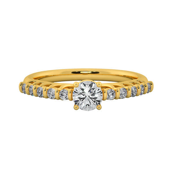 Diamond Ridges Solitaire Ring