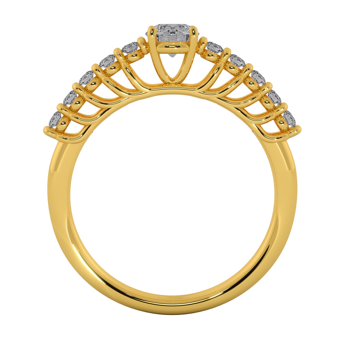 Diamond Ridges Solitaire Ring