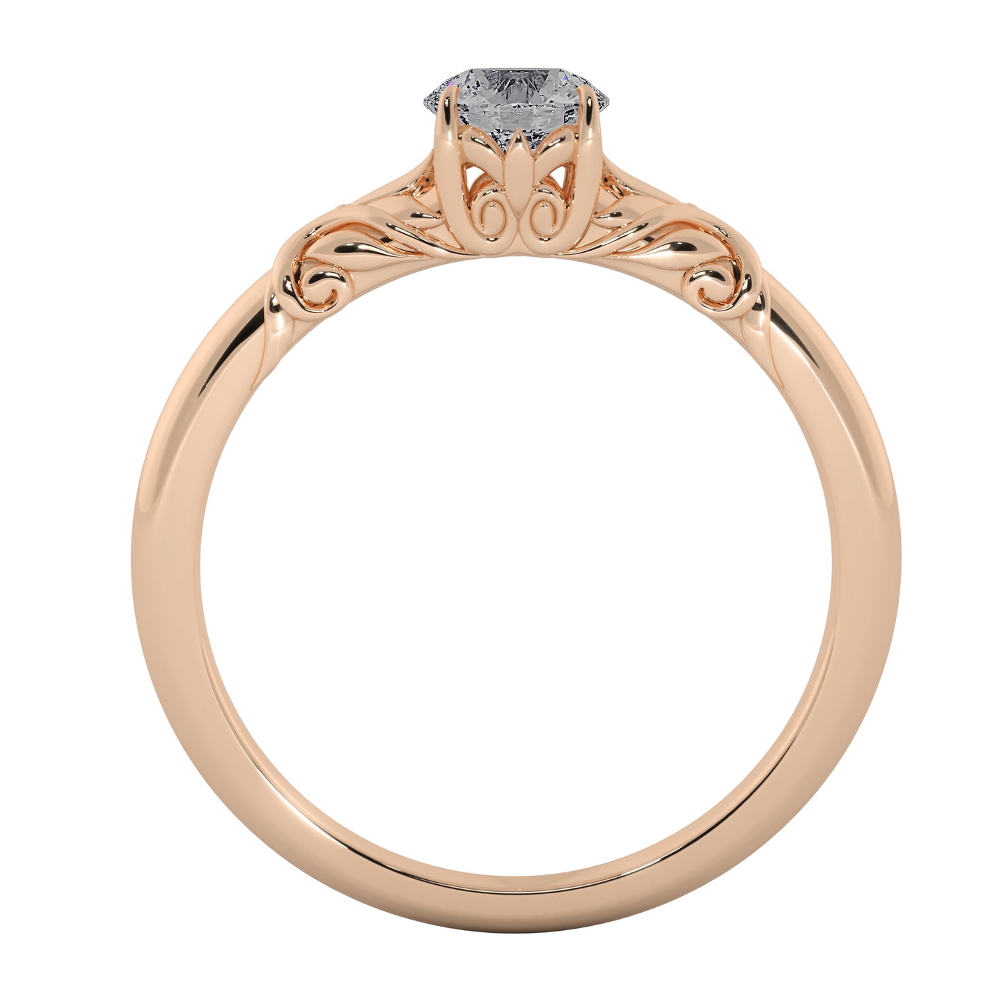 Golden Glow Solitaire Ring