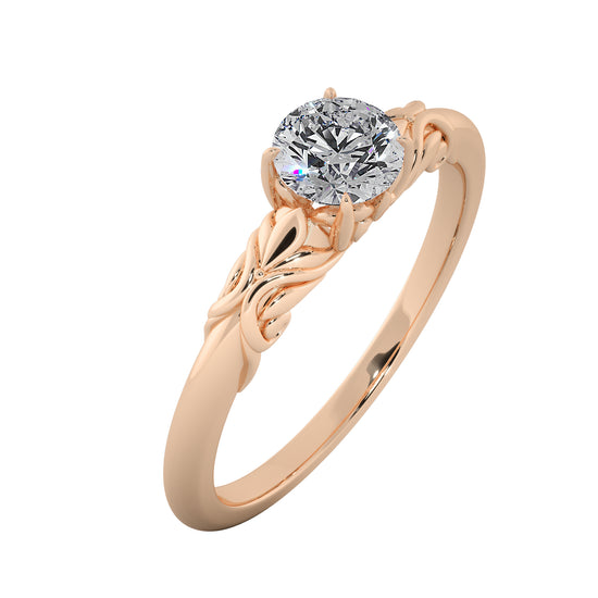 Golden Glow Solitaire Ring