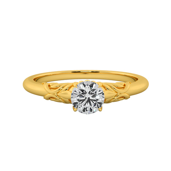 Golden Glow Solitaire Ring