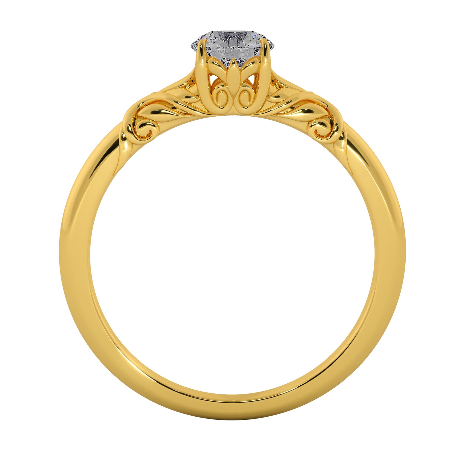 Golden Glow Solitaire Ring