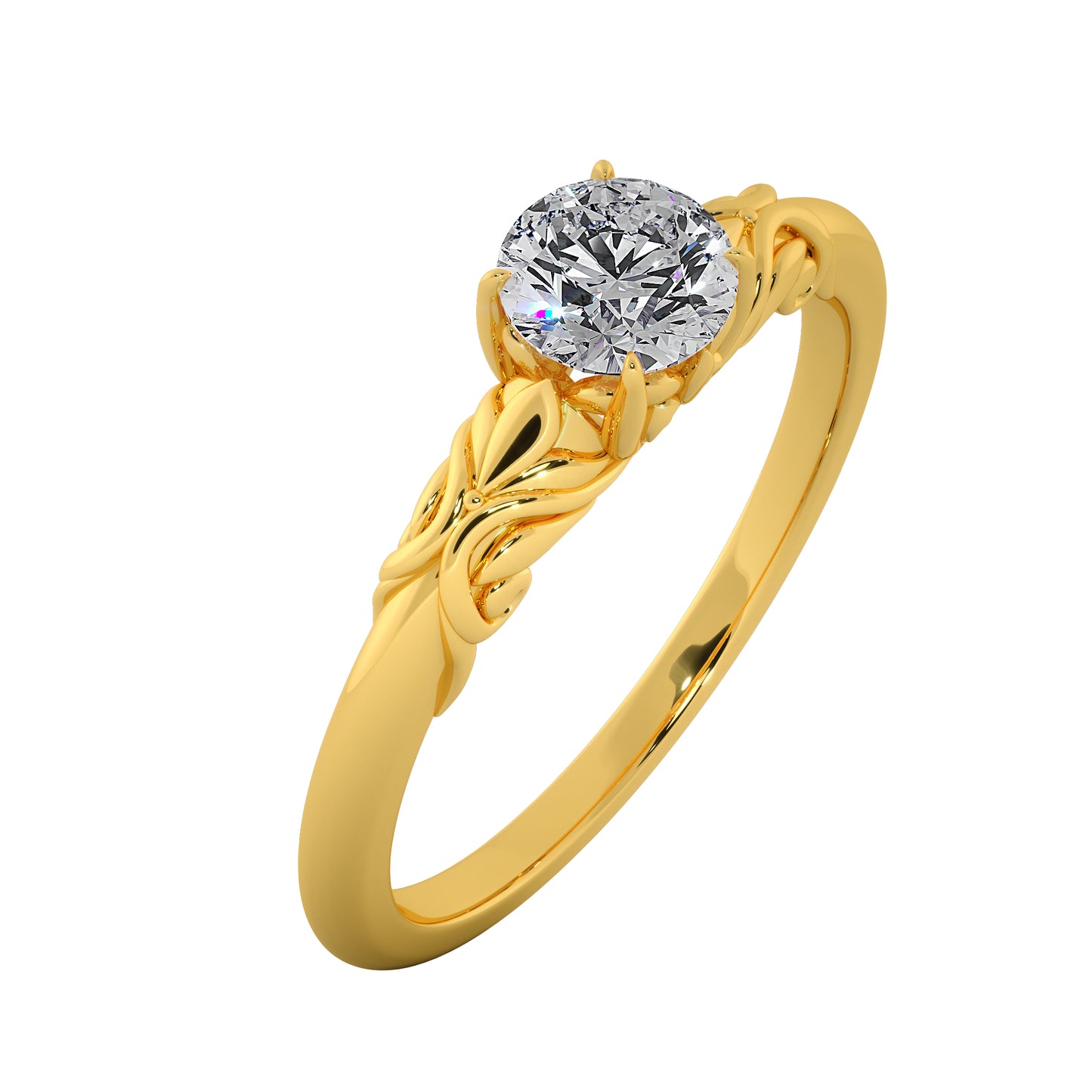 Golden Glow Solitaire Ring