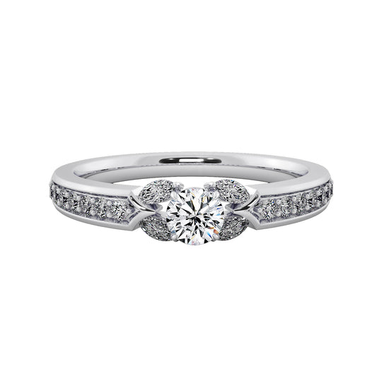 Lively Leaves Solitaire Ring