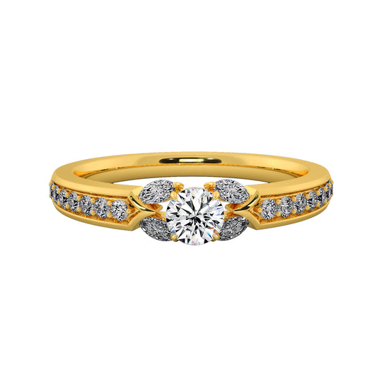 Lively Leaves Solitaire Ring