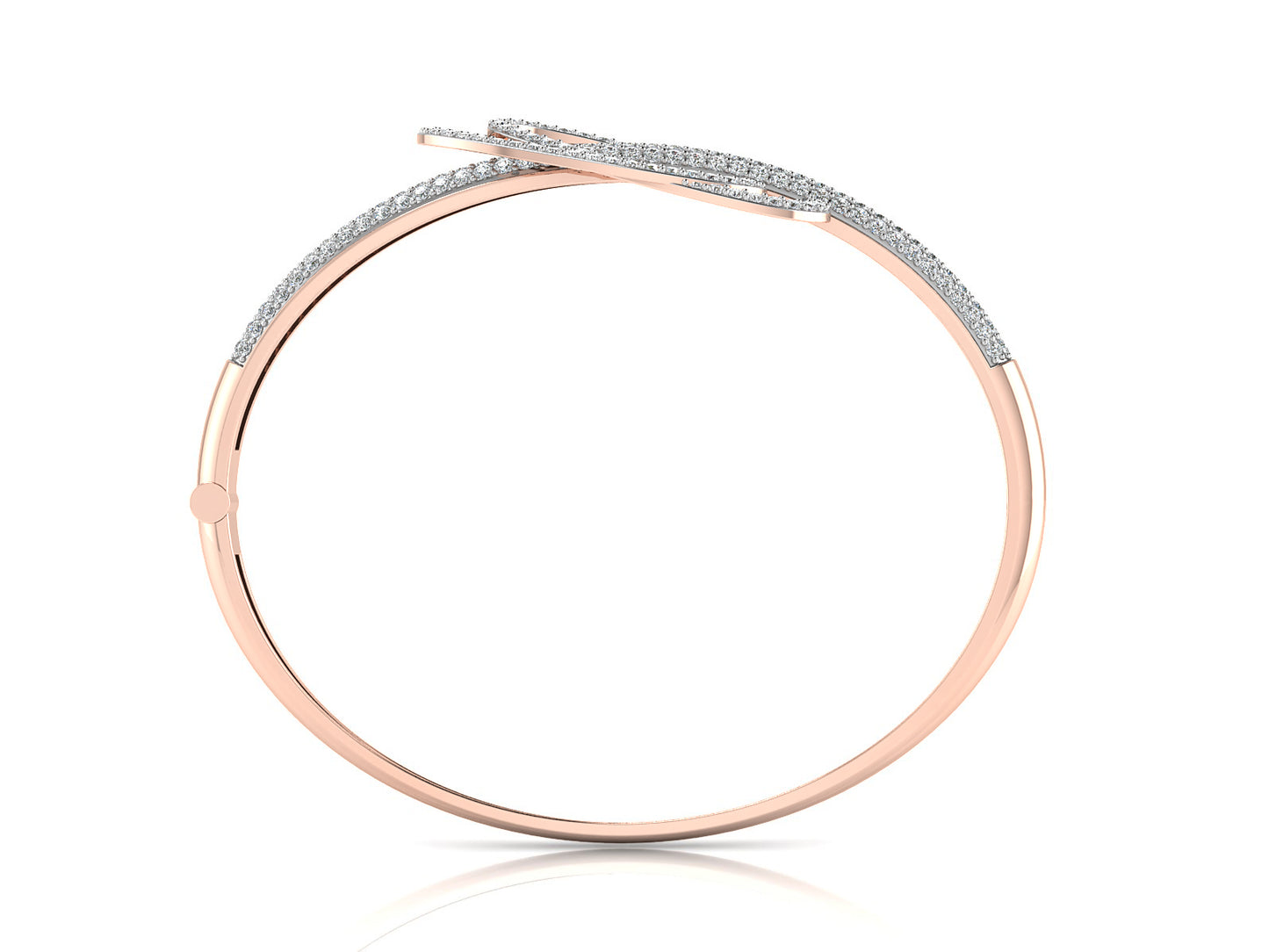 Rings of Power Synthetic Diamond Rose Gold Bracelet Back View Best Lab Grown Diamond Jewelry in Chennai