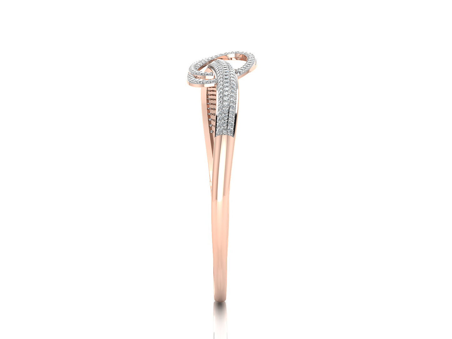 Rings of Power Synthetic Diamond Rose Gold Bracelet Front  View Best Lab Grown Diamond Jewelry in Chennai